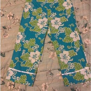 Central Falls Blue Green Retro Capris